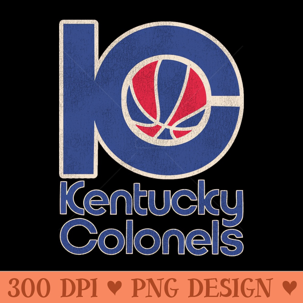 Retro Defunct Kentucky Colonels Basketball Team - PNG Artwork - Convenience