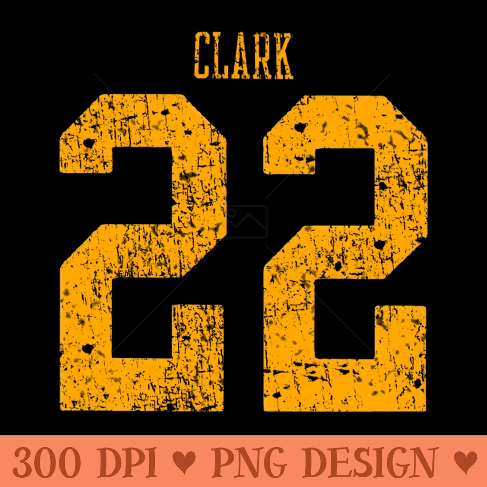 Caitlin Clark Yellow Distressed Jersey Number 22 - Digital PNG Files - Popularity