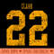 Caitlin Clark Yellow Distressed Jersey Number 22 - Digital PNG Files - Popularity