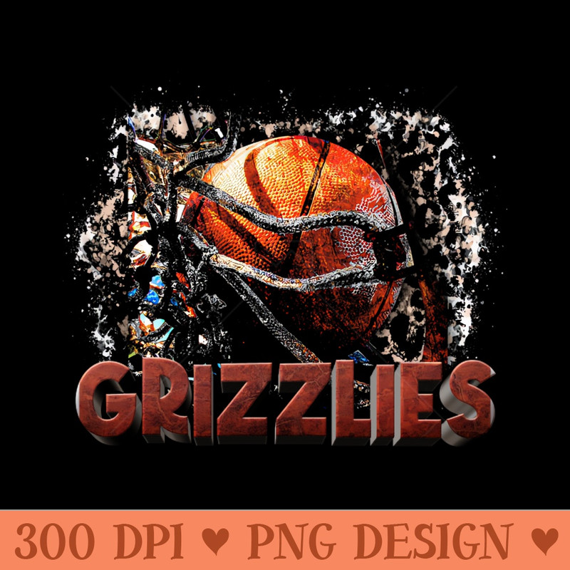 Classic Sports Grizzlies Proud Name Basketball - Digital PNG Graphics - Good Value