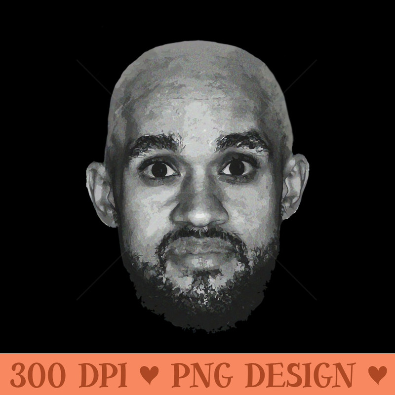 Bald Derrick White Funny Vintage Face - Digital PNG Graphics - Customer Support