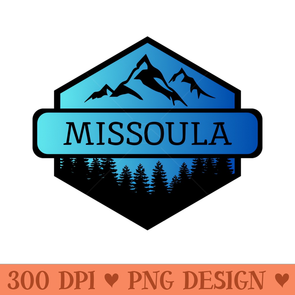 Missoula Montana Mountains and Trees - PNG Downloadable Resources - Professional Design