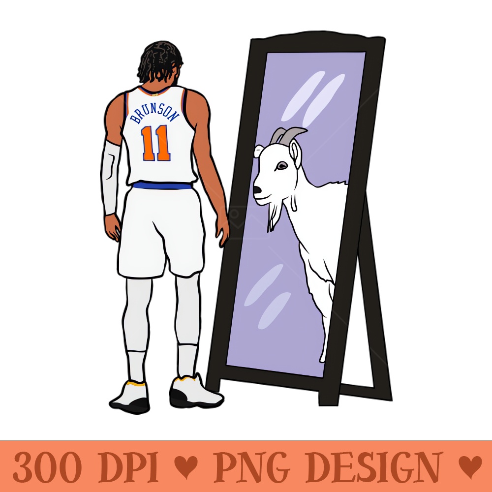 Jalen Brunson Mirror GOAT - Digital PNG Download - Unique