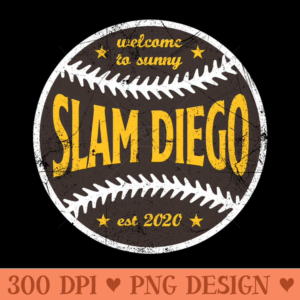 Slam Diego, Retro Ball Yellow - Digital PNG Art - Variety