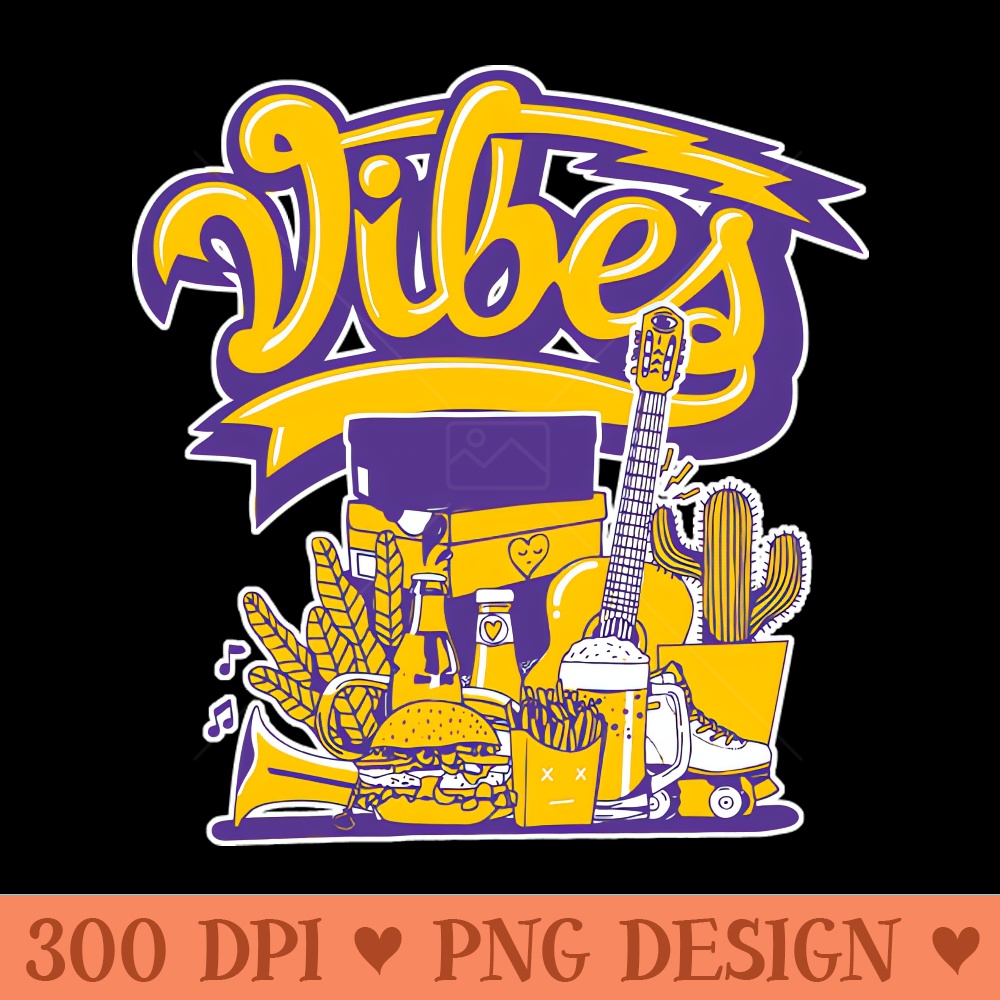 Vibe Court Purple University Gold - Digital PNG Art - Unique