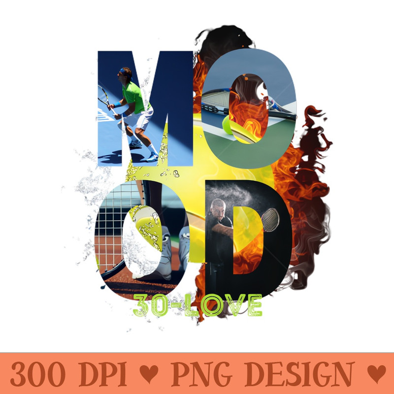 Tennis art 30 Love - Downloadable PNG - Professional Design