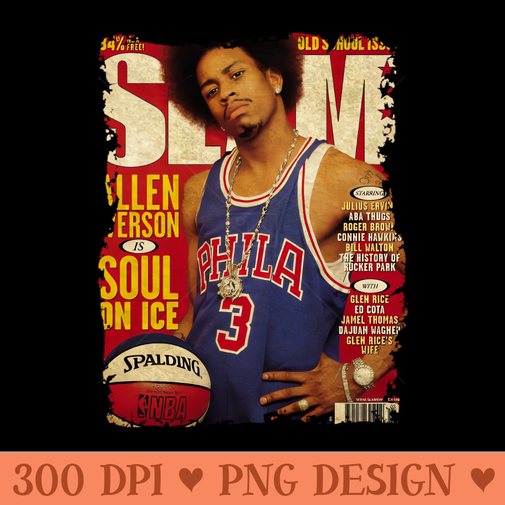 Allen Iverson Slam Cover - Instant PNG Download - Customer Support