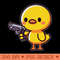 cute duck with a gun - Sublimation PNG - Unique
