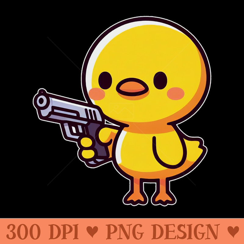 cute duck with a gun - Sublimation PNG - Unique