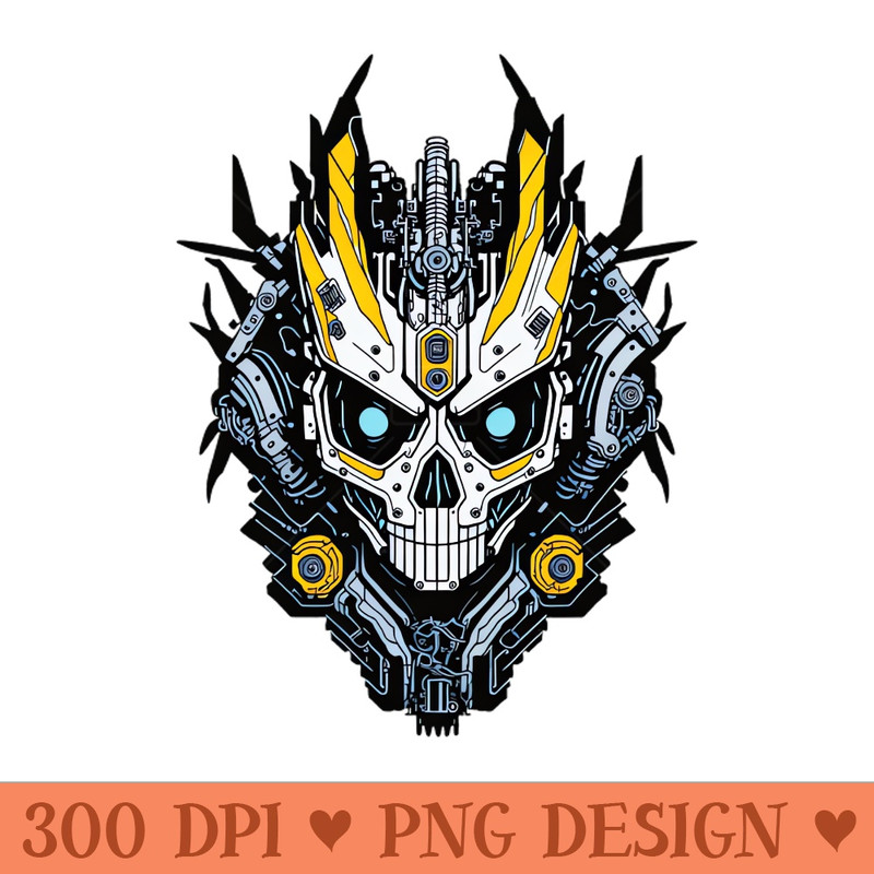 Mecha Skull S01 D71 - Downloadable PNG - Professional Design