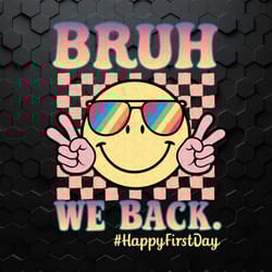 bruh we back teachers svg, back to school svg, happy first day of school svg, bruh teachers