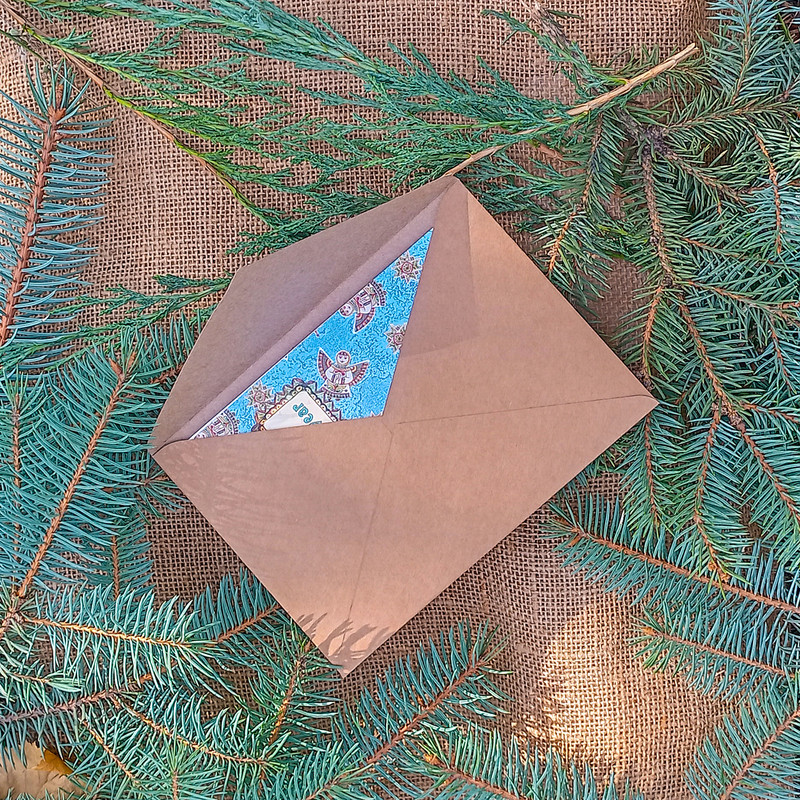 Merry Christmas And A Happy New Year Card Christmas Greeting Card Blue Christmas Angel Card Blue Xmas Gift Card 3