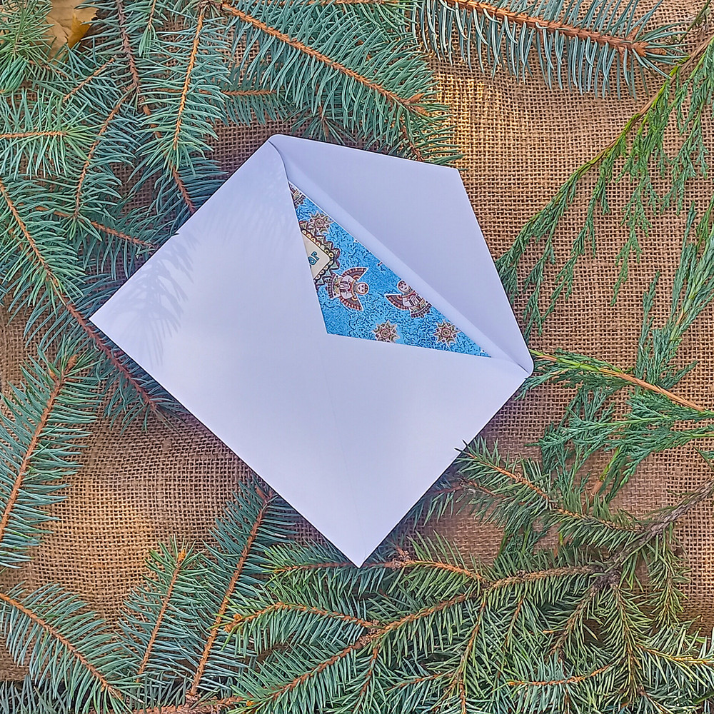 Merry Christmas And A Happy New Year Card Christmas Greeting Card Blue Christmas Angel Card Blue Xmas Gift Card Card 3