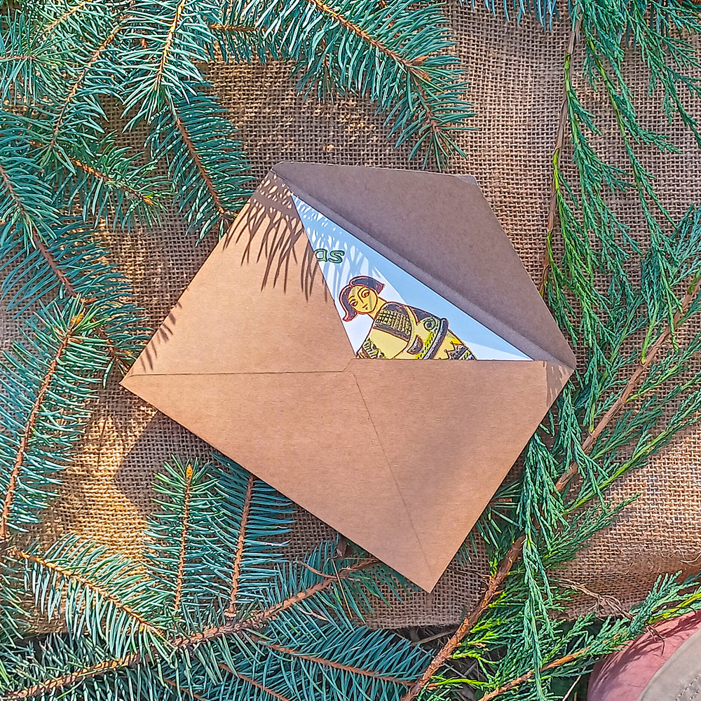 Christmas Card With Envelope Merry Christmas And A Happy New Year Card Christmas Star Card Xmas Greeting CardUkraine 1