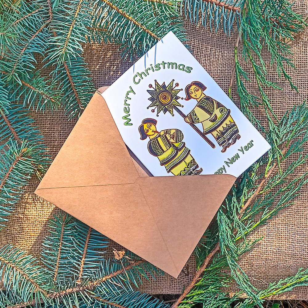 Christmas Card With Envelope Merry Christmas And A Happy New Year Card Christmas Star Card Xmas Greeting CardUkraine 2