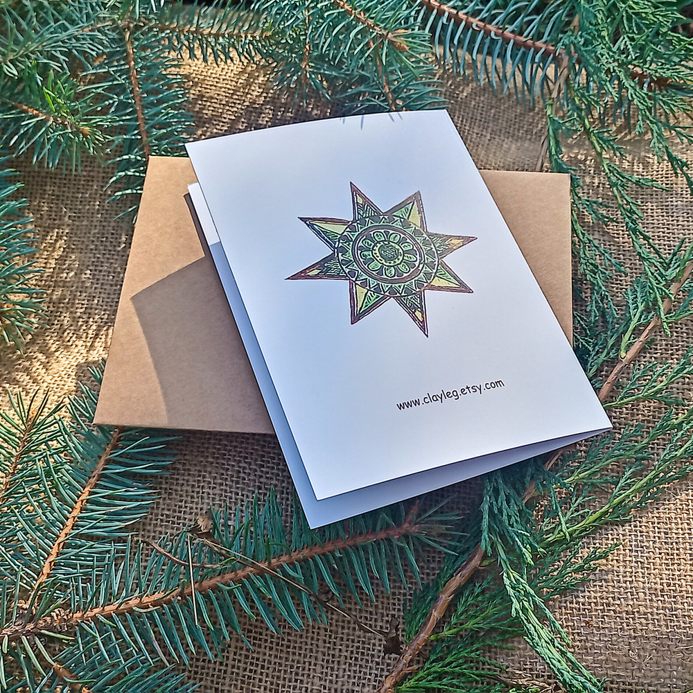 Christmas Card With Envelope Merry Christmas And A Happy New Year Card Christmas Star Card Xmas Greeting CardUkraine 5