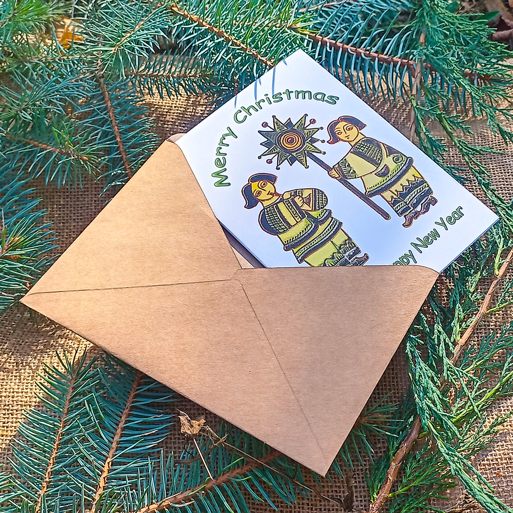 Christmas Card With Envelope Merry Christmas And A Happy New Year Card Christmas Star Card Xmas Greeting CardUkraine 7