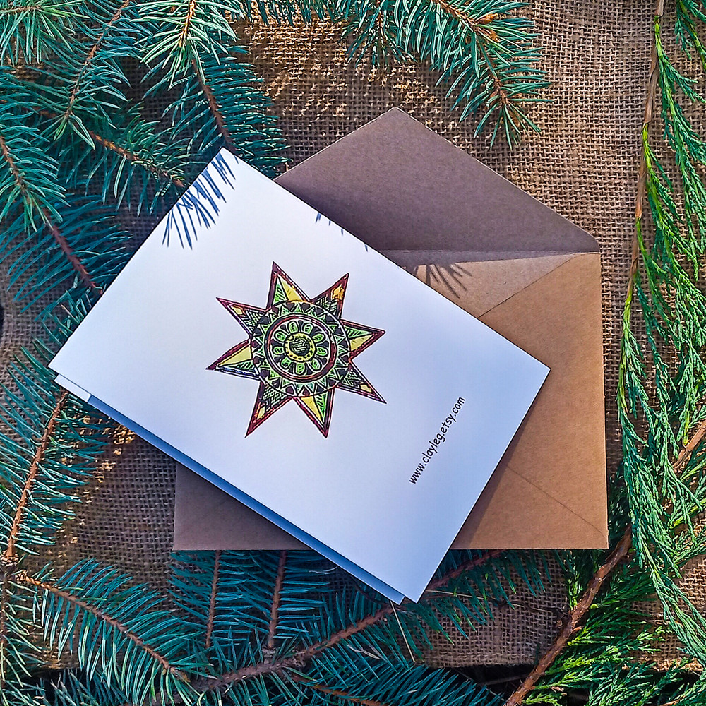 Christmas Card With Envelope Merry Christmas And A Happy New Year Card Christmas Star Card Xmas Greeting CardUkraine 8