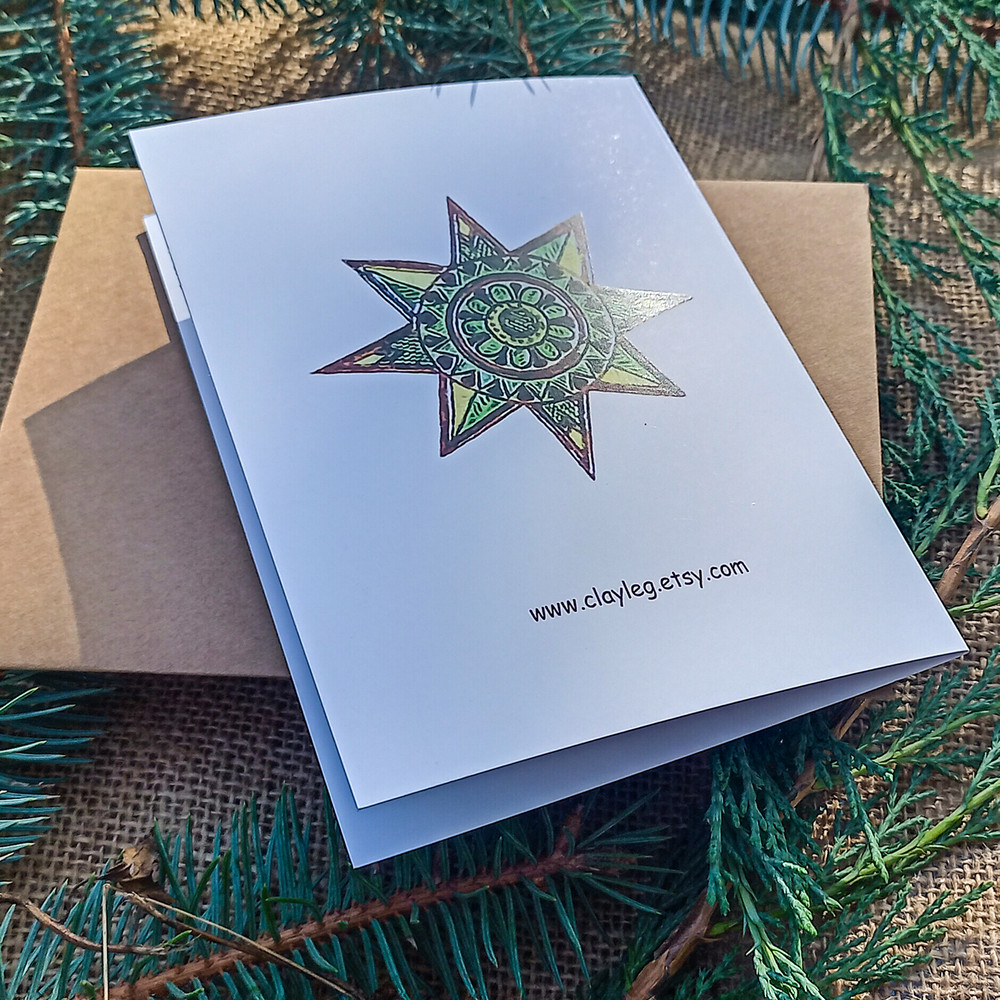 Christmas Card With Envelope Merry Christmas And A Happy New Year Card Christmas Star Card Xmas Greeting CardUkraine 9