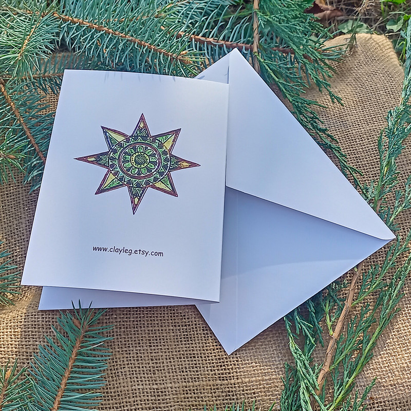 Christmas Card With White Envelope Merry Christmas And A Happy New Year Card Christmas Star Card Xmas Greeting Card 5