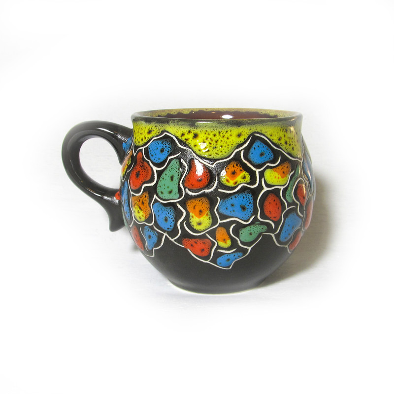 Bright Ceramic Coffee Cuphandmade Ceramic Cupbright Cappuccino Cupgift For Coffee Loverscozy Coffee Cup6 Oz Cupgif 2