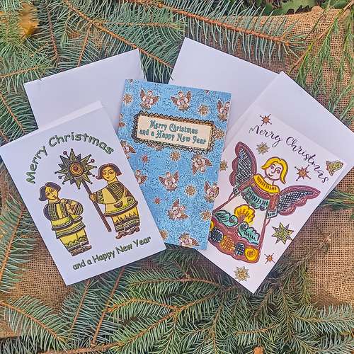 Christmas Cards set,Happy New Year cards set,Xmas Greeting Cards set,Ukrainian Christmas cards set,Christmas gift