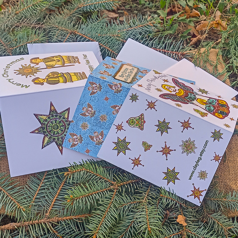 Christmas Cards SetHappy New Year Cards SetXmas Greeting Cards SetUkrainian Christmas Cards SetChri 5