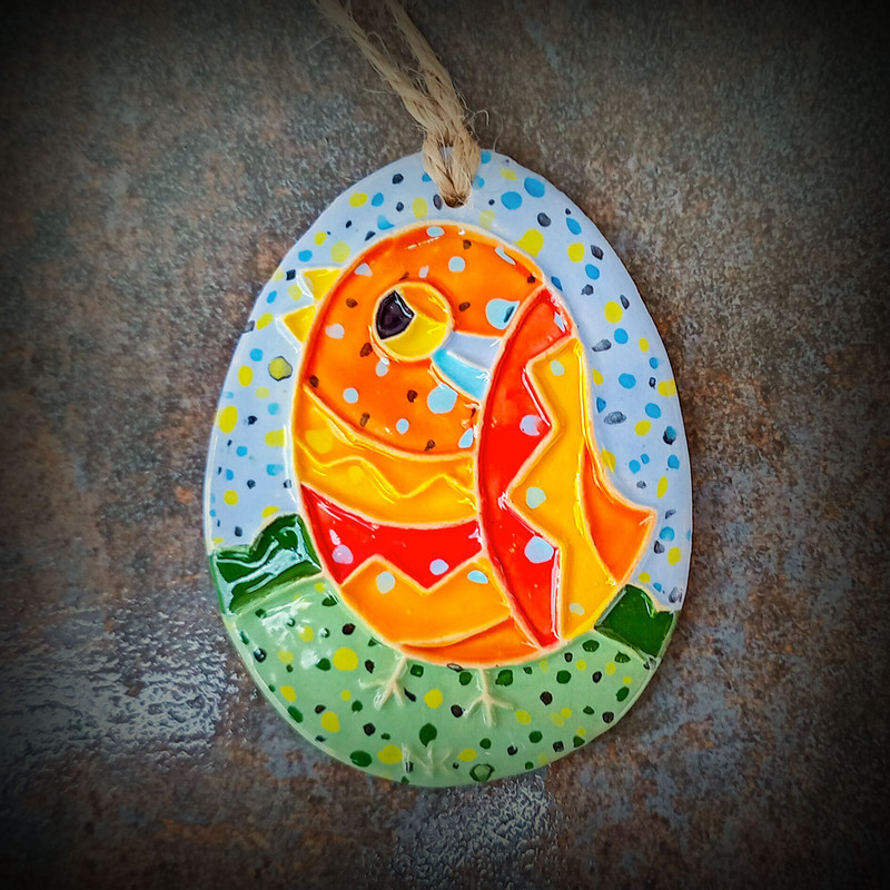 Ceramic Egg With Bird Wall Decorationegg With Bird Easter Decorationeaster Jewelryeaster Necklacech 1