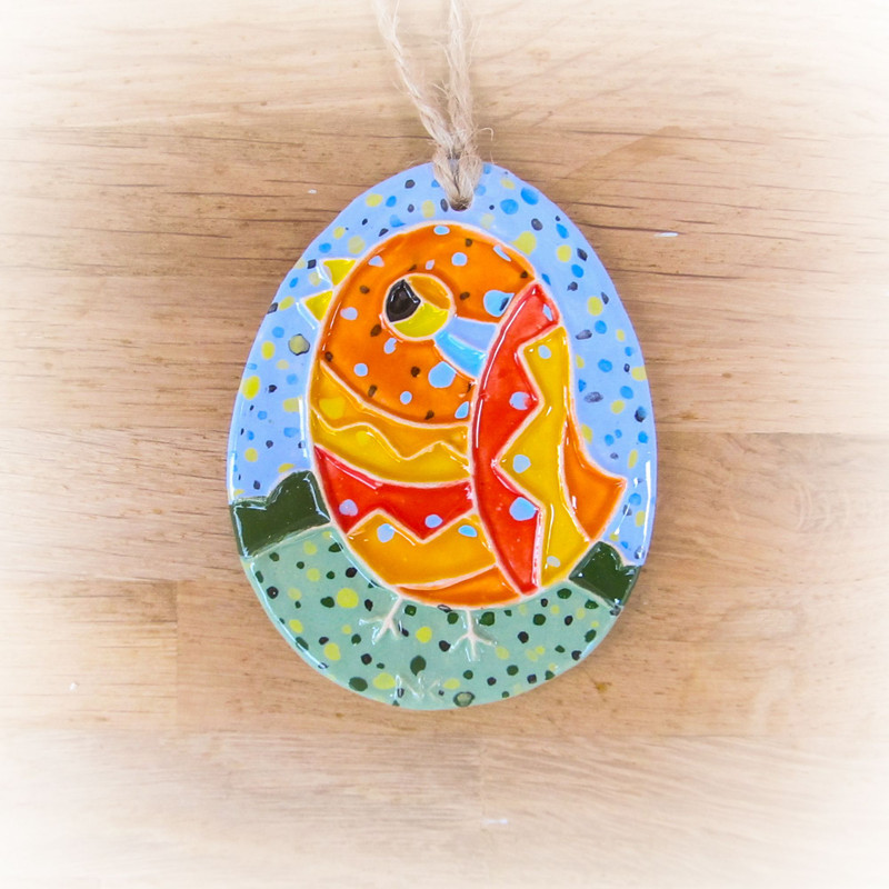 Ceramic Egg With Bird Wall Decorationegg With Bird Easter Decorationeaster Jewelryeaster Necklacech 2