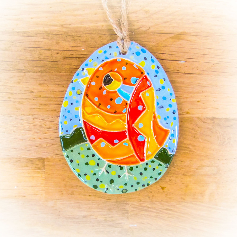 Ceramic Egg With Bird Wall Decorationegg With Bird Easter Decorationeaster Jewelryeaster Necklacech 5