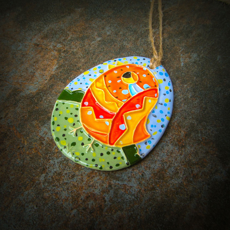 Ceramic Egg With Bird Wall Decorationegg With Bird Easter Decorationeaster Jewelryeaster Necklacech 6