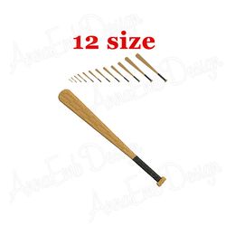 baseball bat embroidery design. mini baseball bat. softball embroidery design. machine embroidery design. sport