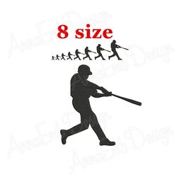 baseball player embroidery design. baseball player silhouette. baseball player mini embroidery. softball design.