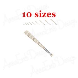 baseball sketch embroidery design. mini baseball bat. baseball bat embroidery design. machine embroidery design.