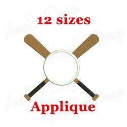 baseball applique embroidery design. mini baseball bat. baseball bat embroidery design. machine embroidery design. sport