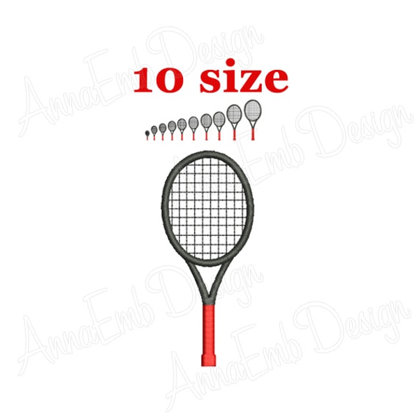 Tennis Racket embroidery Design. | Inspire Uplift