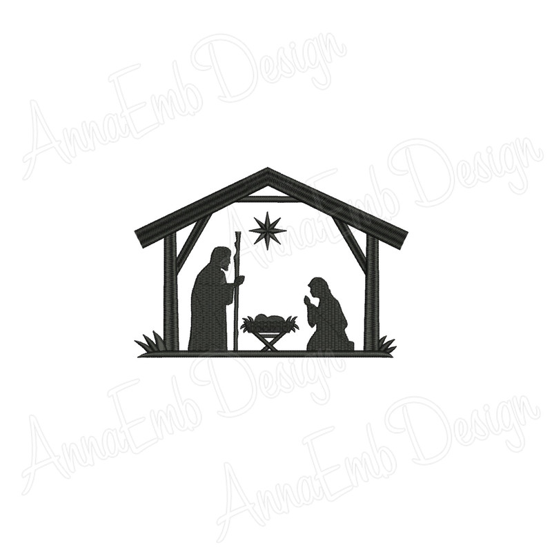 Nativity Scene Embroidery Design Christmas Nativity Scene Embroidery Design Mini Nativity Scene Chr 1