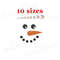 Snowman Face Embroidery Design Mini Snowman Machine Embroidery Christmas Embroidery Christmas Snowm 0