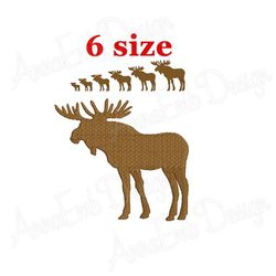 moose embroidery design. moose silhouette. moose mini embroidery. deer design. elk design. machine embroidery design.