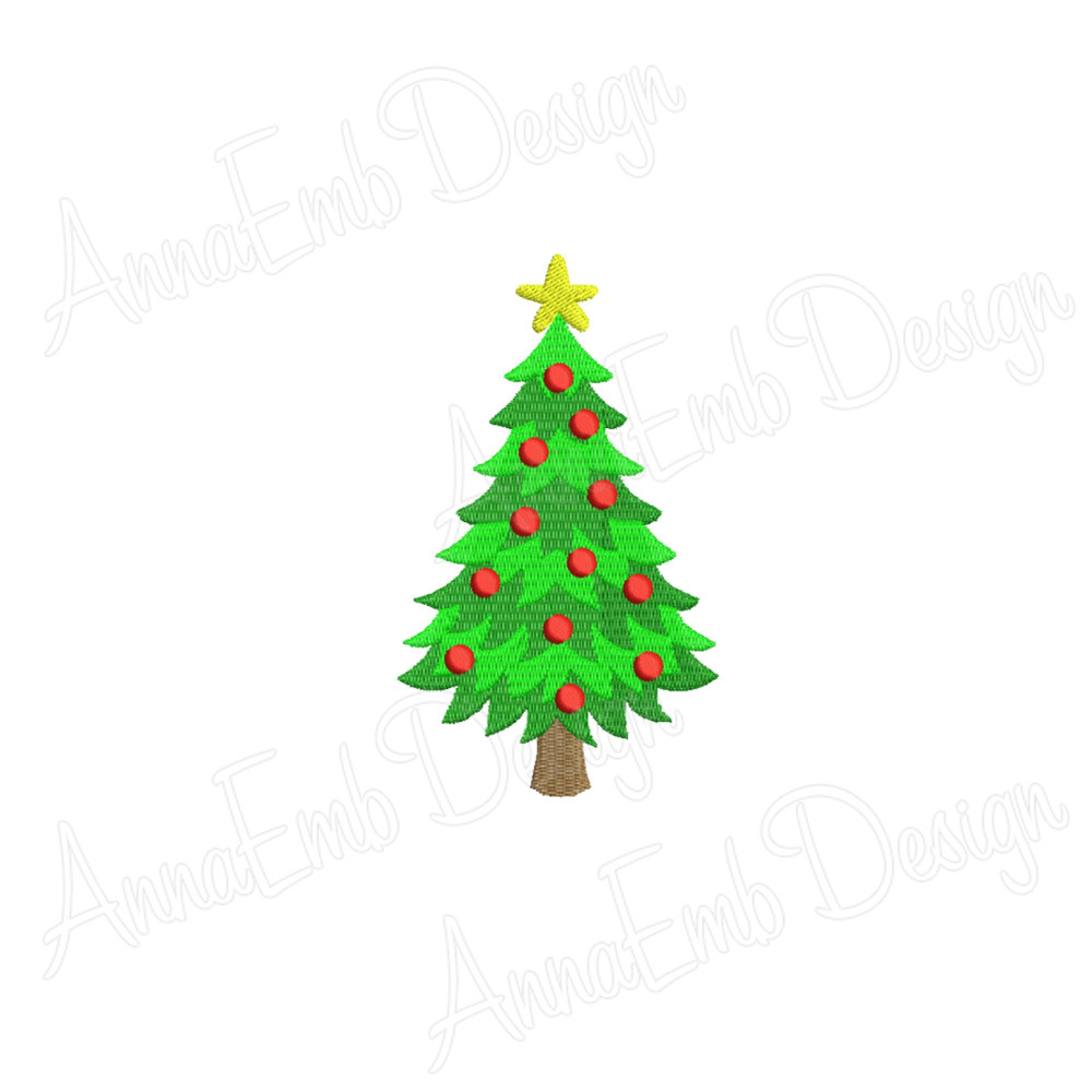 Christmas Tree Embroidery Design Mini Tree Tree Silhouette Christmas Tree Design Christmas Embroide 1