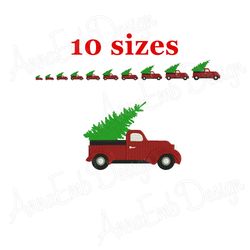 christmas truck embroidery design. christmas tree car embroidery design. car silhouette embroidery. mini car.