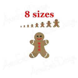 gingerbread man embroidery design. mini gingerbread man. christmas embroidery design. machine embroidery design.