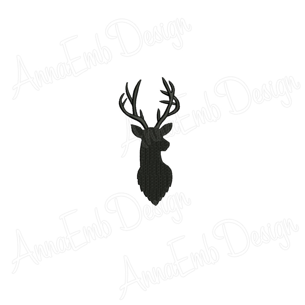 Deer Head Embroidery Design Deer Head Mini Embroidery Deer Silhouette Hunting Embroidery Deer Desig 1