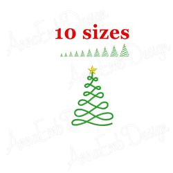 christmas tree embroidery design. christmas embroidery. tree embroidery. christmas design. holiday embroidery. machine e
