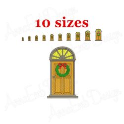 christmas door embroidery design. house embroidery design. christmas embroidery. machine embroidery design. christmas