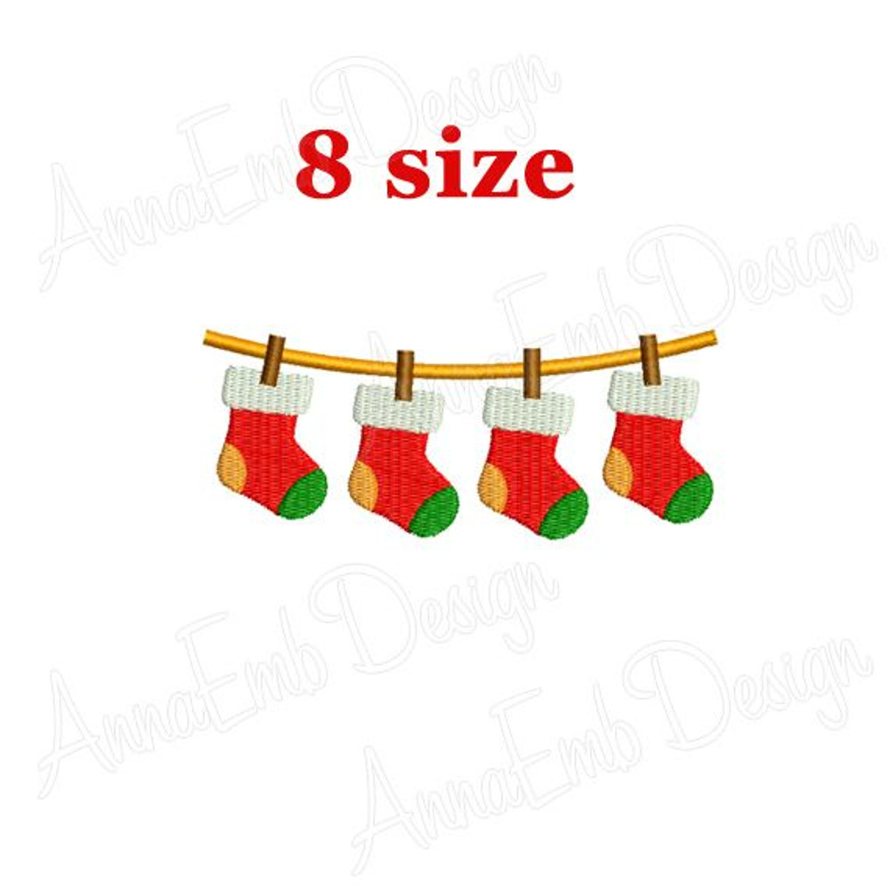 Christmas Stocking Embroidery Design Mini Sock Christmas Stocking Embroidery Design Sock Silhouette 0