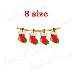 christmas stocking embroidery design. mini sock. christmas stocking embroidery design. sock silhouette. machine embroide