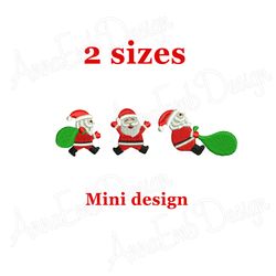 santa claus embroidery design. santa claus silhouette. mini santa claus. machine embroidery. christmas embroidery.