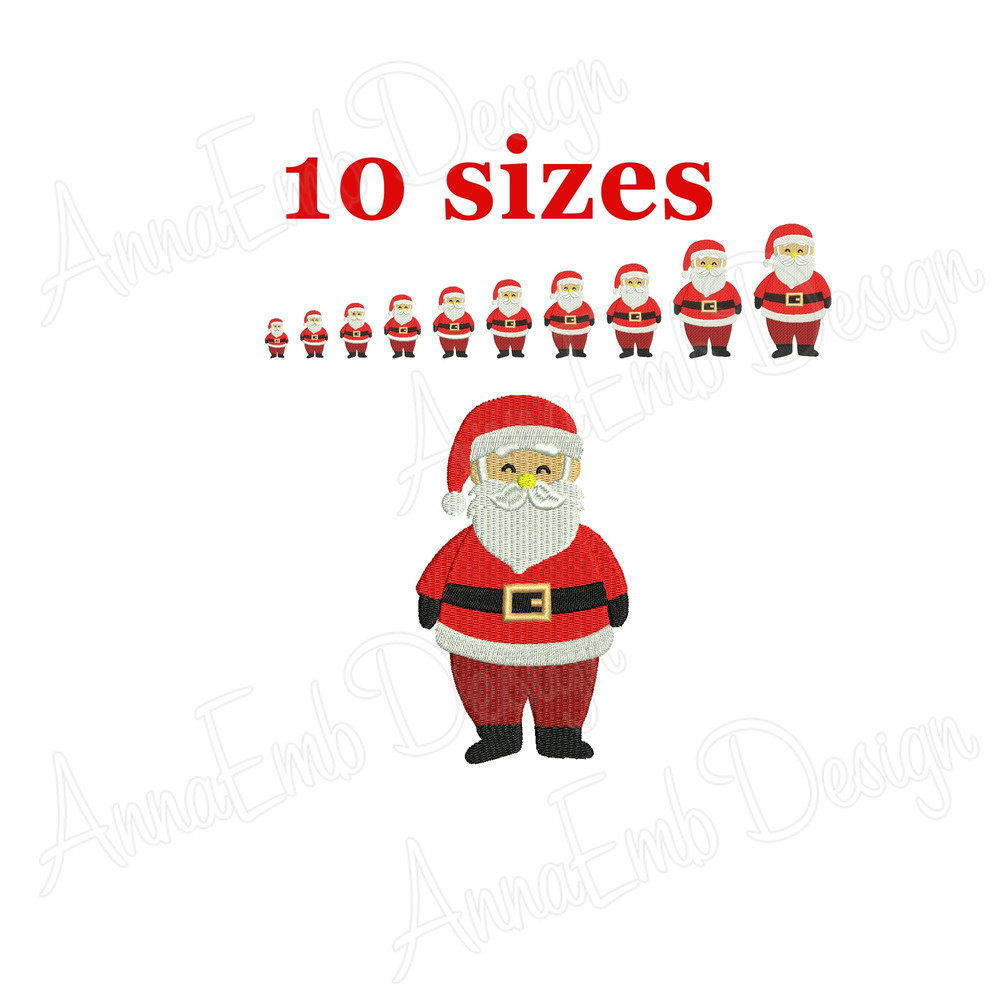 Santa Claus Embroidery Design Santa Claus Silhouette Mini Santa Claus Machine Embroidery Christmas 0
