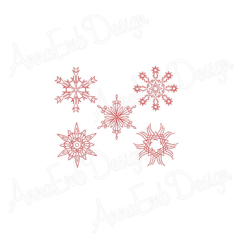 Snowflake Embroidery Machine Design Redwork Patterns Cristmas Embroidery Snowflake Embroidery Snow  5